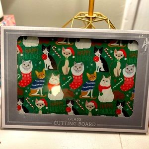 Christmas cat cutting board